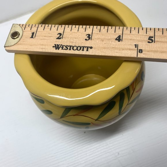 Vintage Hand Painted Ceramic Vase Yellow, Green, Red, Blue - Picture 8 of 8